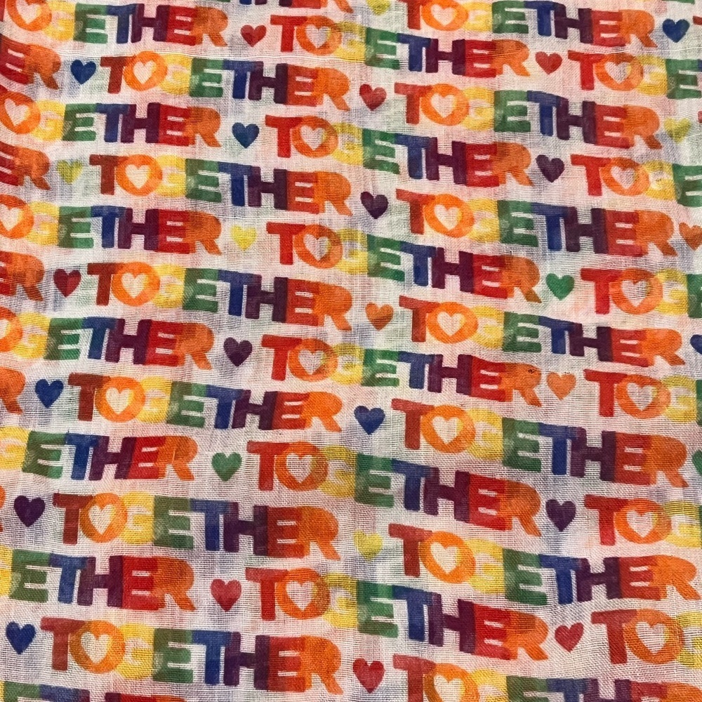 Colorful “Together” Pride printed lightweight Scarf - Picture 3 of 4